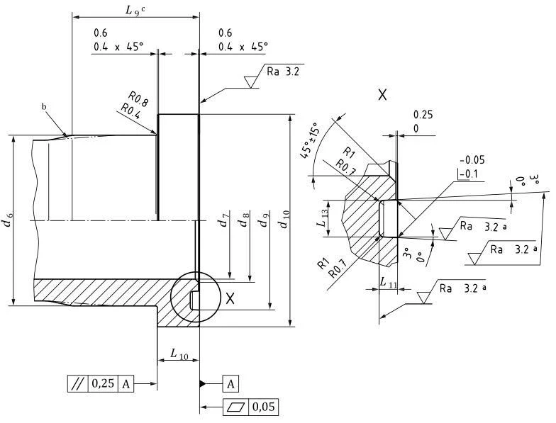 Metric square flange head drawing Metric square flange head drawing