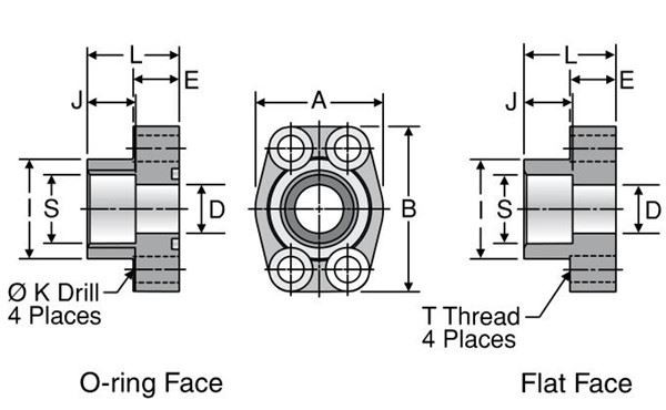Socket weld sae flange o-ring and flat face type