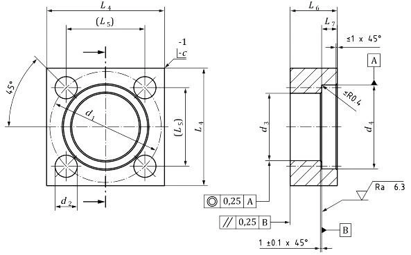 Metric Square Hydraulic Flange